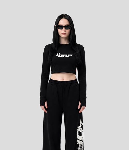 CORE CROPPED LONG SLEEVE BLACK