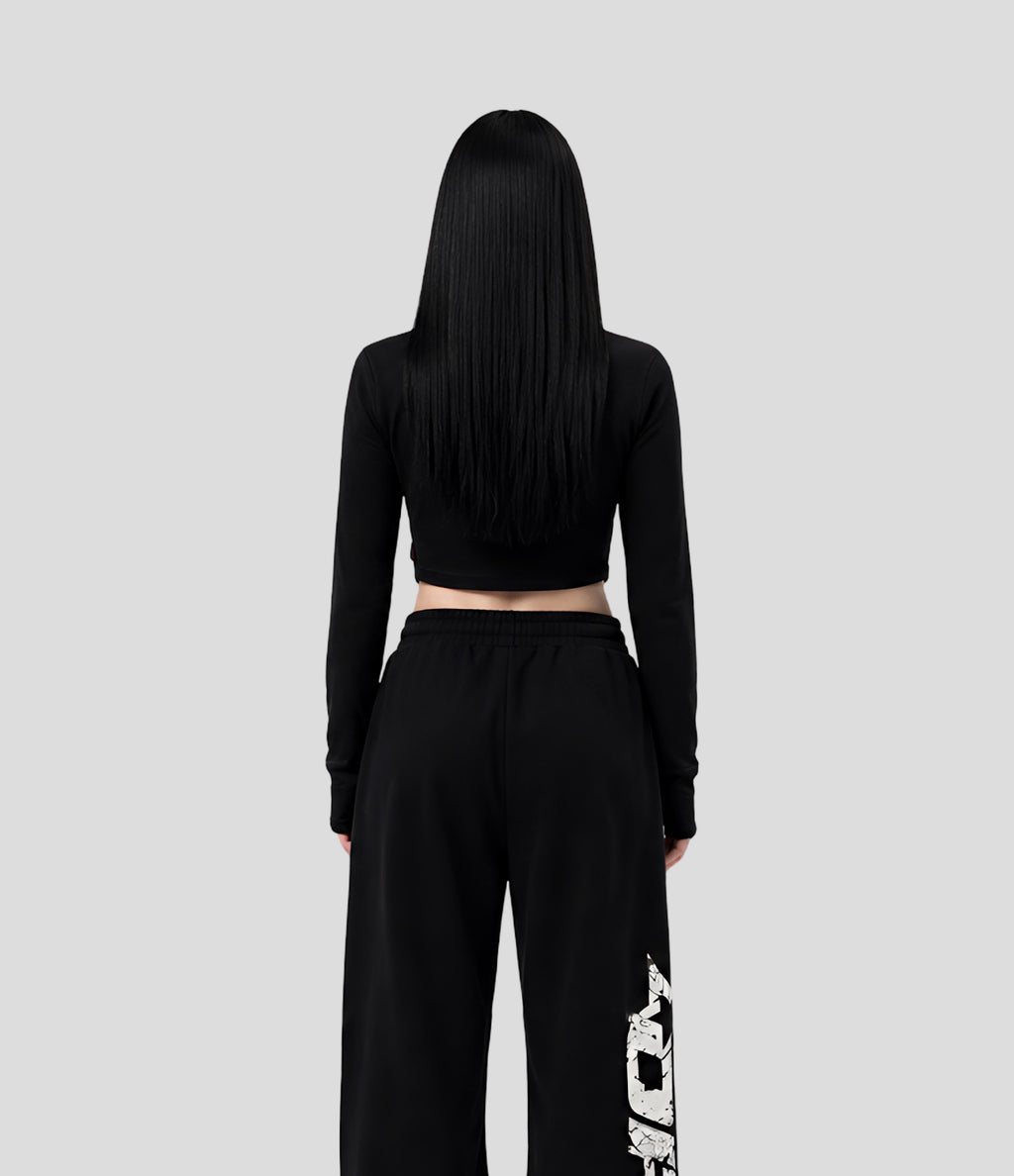 CORE CROPPED LONG SLEEVE BLACK