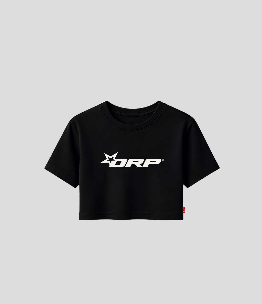 CAMISETA CROP DRP LOGO NEGRA