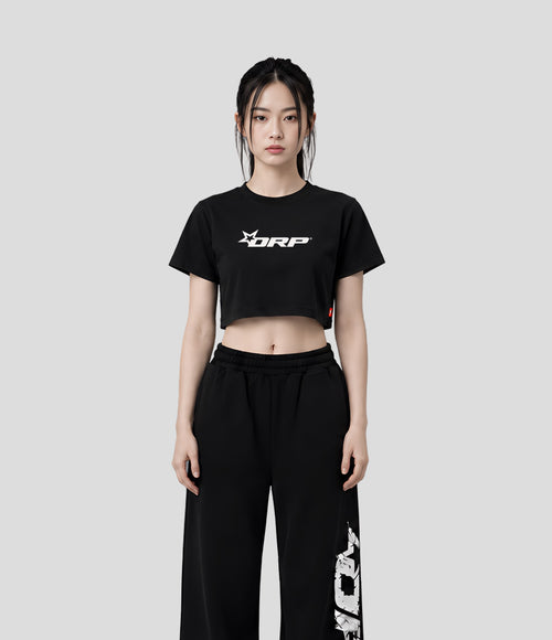 CAMISETA CROP DRP LOGO NEGRA