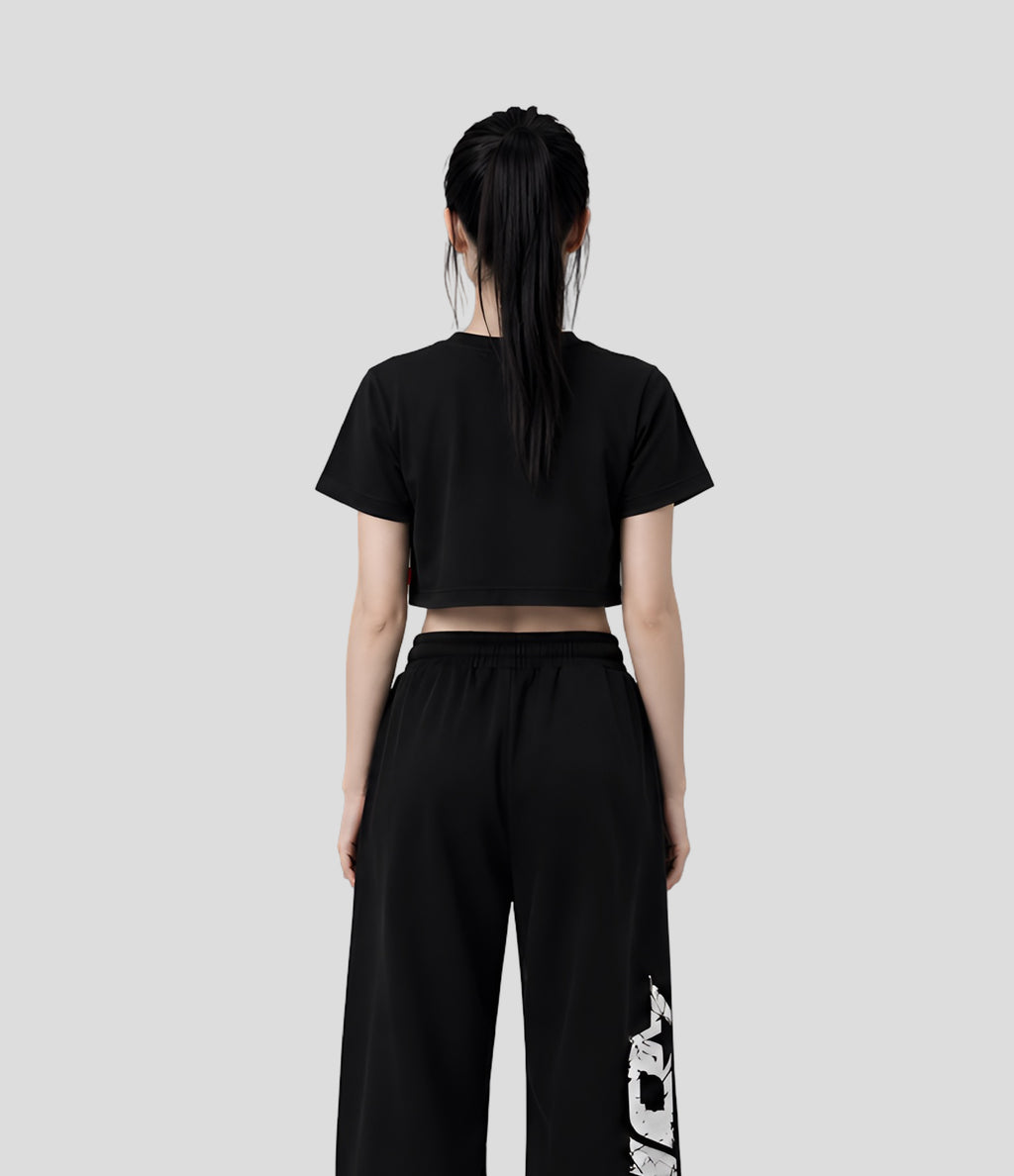CAMISETA CROP DRP LOGO NEGRA